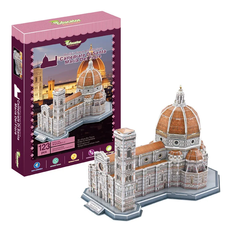 Educational Toys Famous Architecture Model 3D Jigsaw Puzzles For Adults Osaka Peles Bran Castle Las Ventas Toys For Children