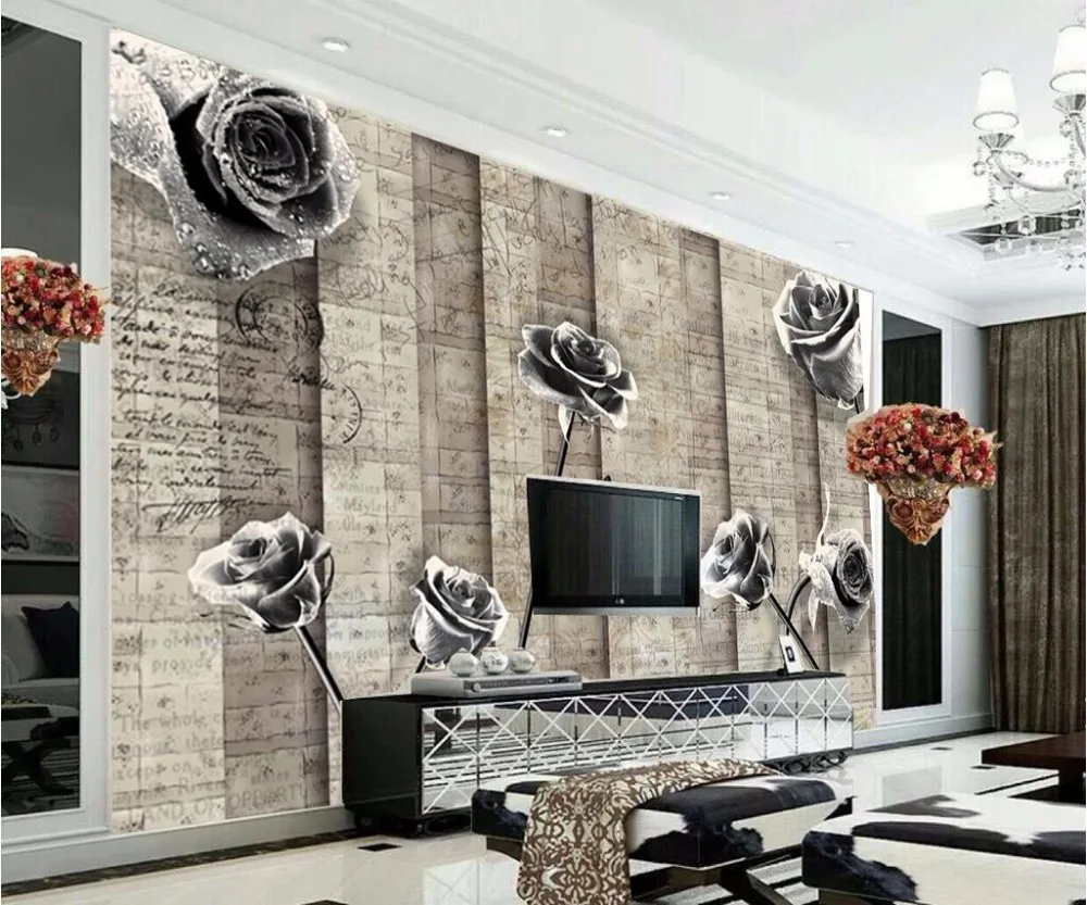 

beibehang Custom Wallpaper 3D Stereo Rose Background Wall Living Room Bedroom Mural Decorative House mural photo 3d wallpaper