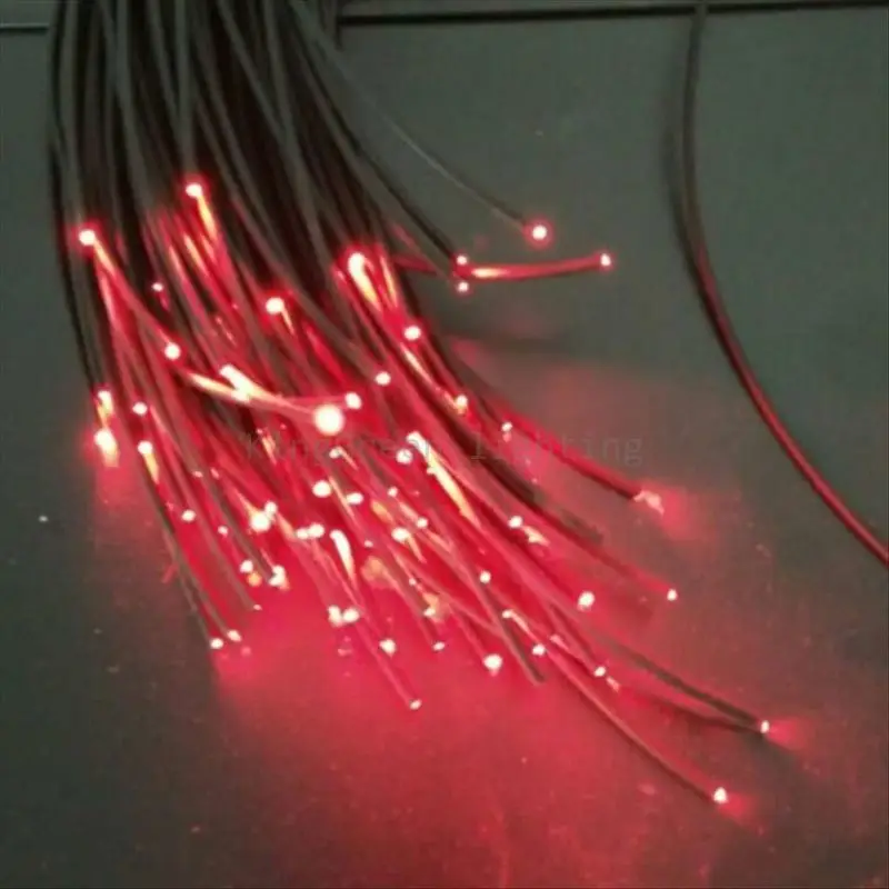 Cable de fibra óptica de PVC PMMA para iluminación, extremo de plástico negro, 20 piezas X 2 metros X 2mm de diámetro interior