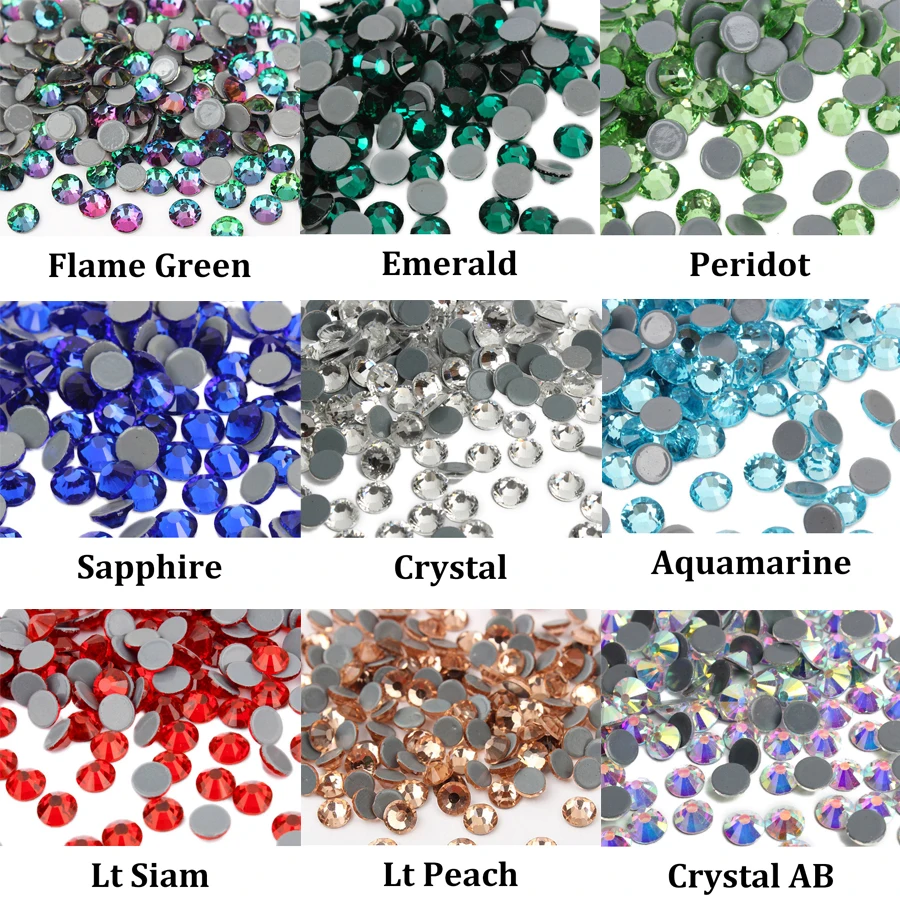 288pcs/1440pcs/lot Crystals High Quality Hot Fix Rhinestones Bright Glass For Garment Accessories SS6 SS10 SS16 SS20 SS30