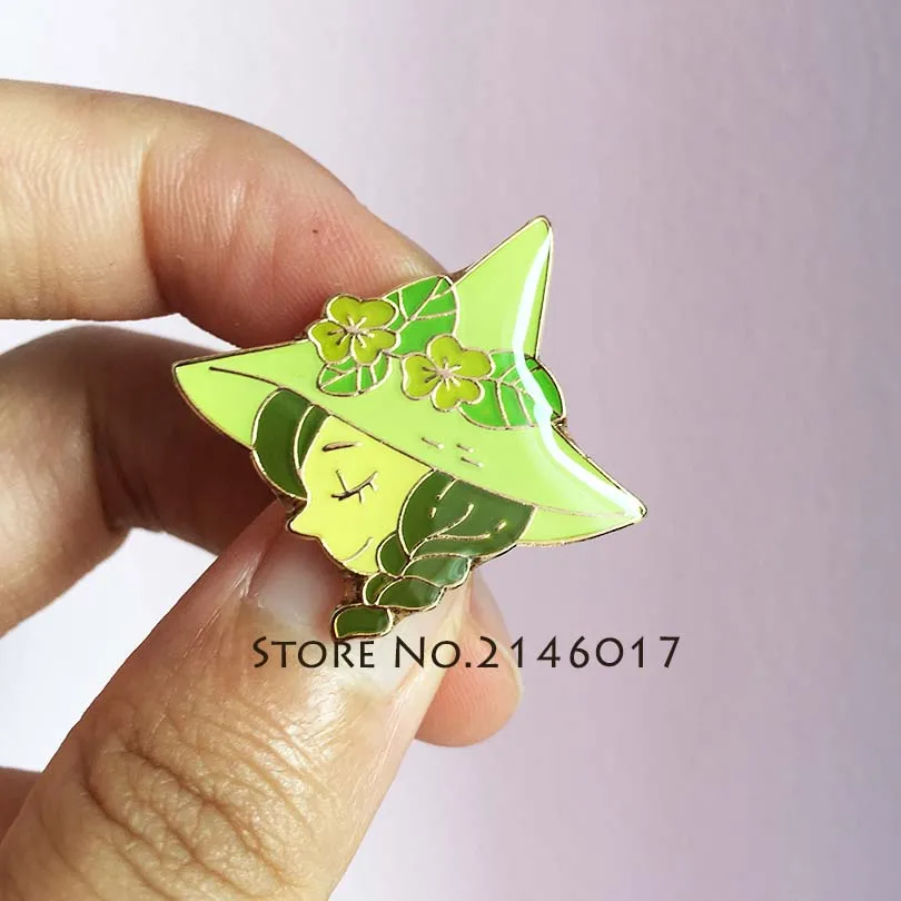 2pcs Ladies Gift Metal Carton Soft Enamel Epoxy Badge Spring Girl with Flower Hat Fashion Pins and Brooches Summer Hot Lapel Pin