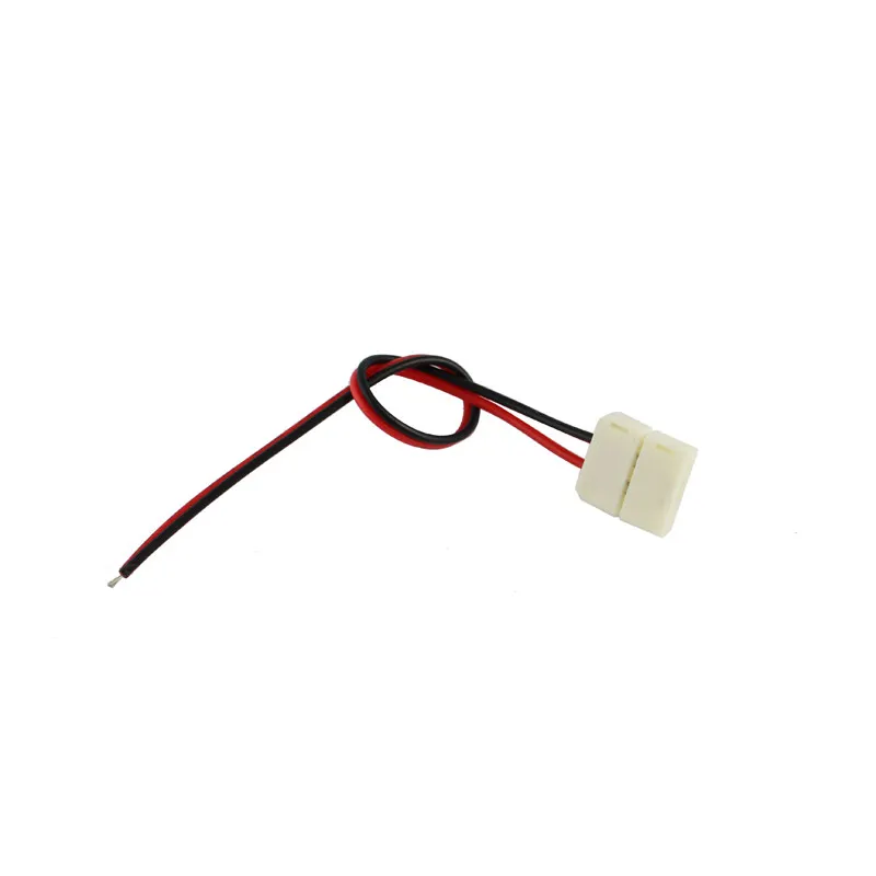 Solderless LED Strip Connector 2Pin 8MM 10MM Free Welding Quick Connector with 15CM Wire for Single Color 2835 5050 LED Strip
