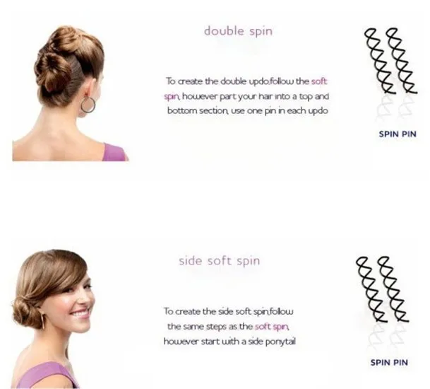BKLD 1PCS New Fashion Hair Accessories Women Spiral Spin Screw Bobby Pin Hair Clip Ladies Twist Barrette Black