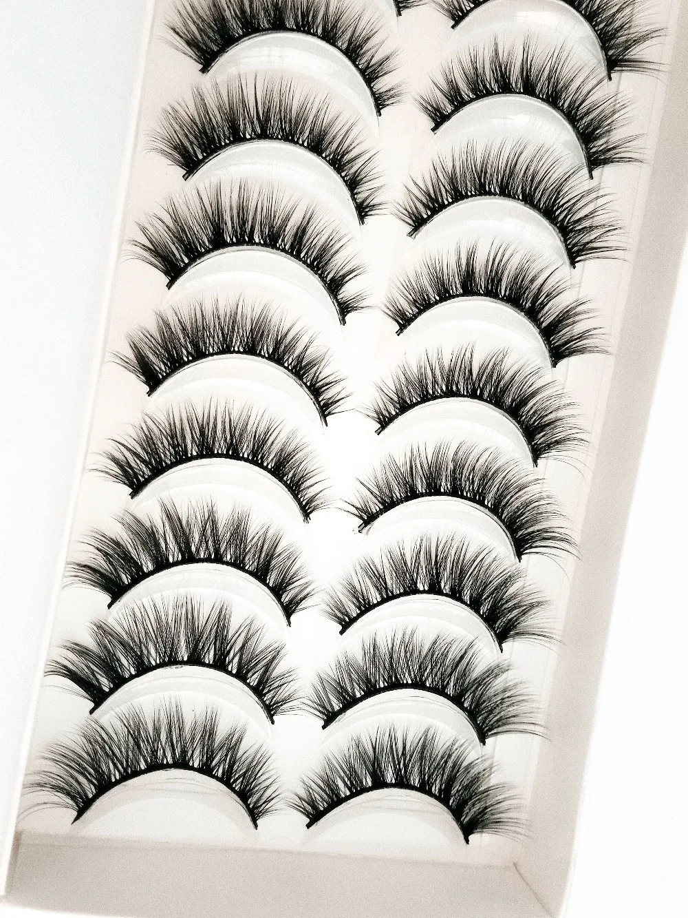 NEW 10 pairs Handmade 3d mink lashes short soft False Eyelashes Cross Messy Dense Natural Eye Lashes Extension Makeup Kit Cilios