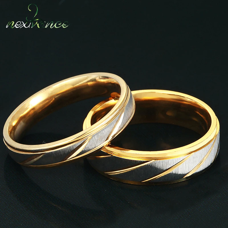 Nextvance Stainless Steel Couple Rings Matte Brushed Solid Ring For Lover Engagement Wedding Jewelry Anel