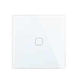 Minitiger EU Standard Luxury White Crystal Glass Switch Wall Light Touch Switch , 1 Gang 1 Way Touch Switch