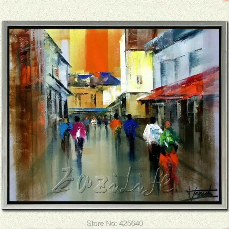 

paris street Oil painting Hand Painted different Streetscape on canvas home decoration paintings