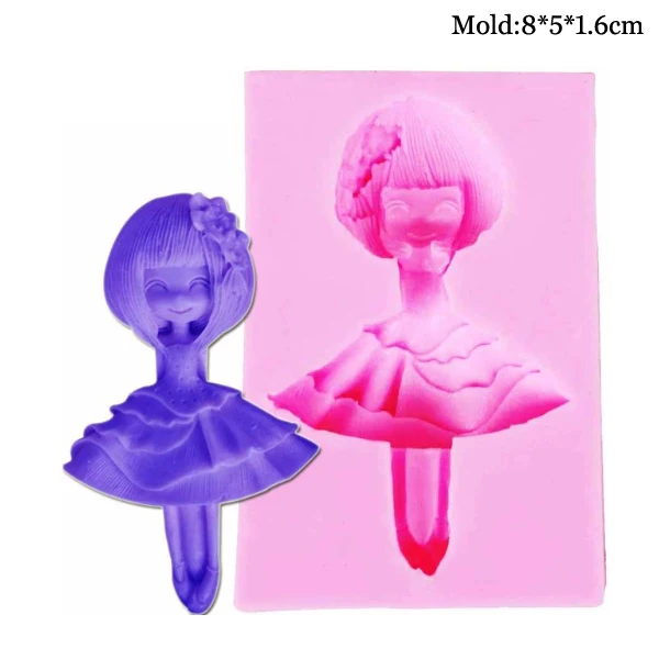 Kinds Ballet Girls Silicone Chocolate Mold 3d Jelly Biscuit Ice Lollipop Gelatin Sugar Baking Cake Pop Moulds Confectionery