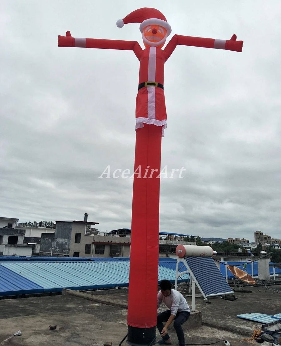 Danza inflable gigante del cielo del aire de Papá Noel de 6m de alto para la publicidad y la decoración de la Navidad