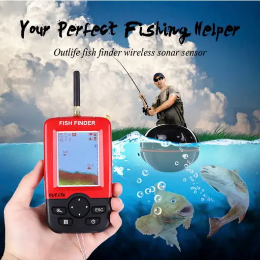 2.4inch TFT LCD White LED backlight TL98E Smart Portable Fish Finder with Wireless Sonar Sensor