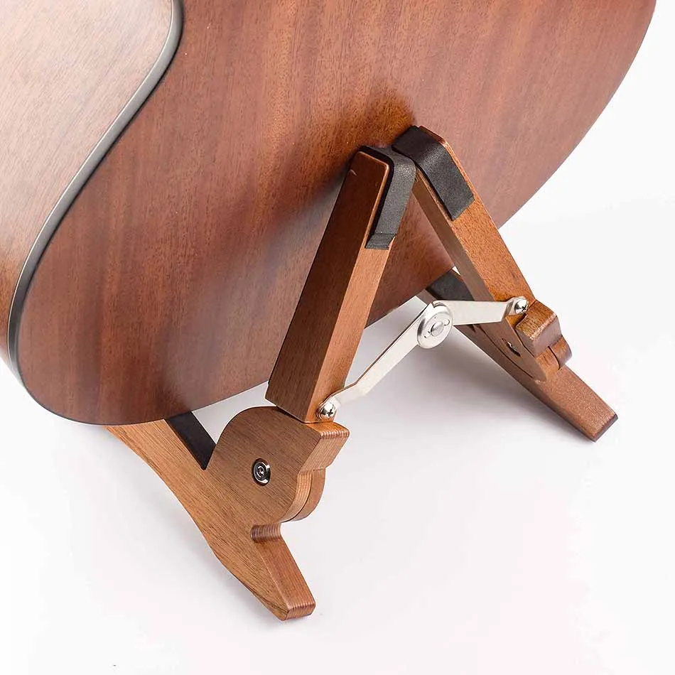 Mahogany Wood Guitar Stand Holder Foldable Acoustic Electric Guitar Bass Stand Holder Floor Universal Guitar Accessories