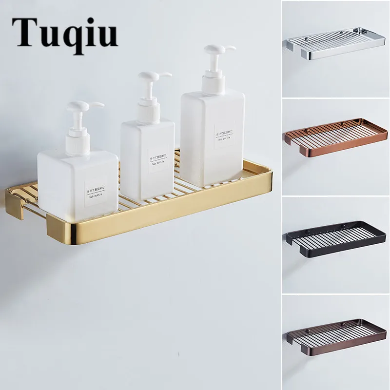 

Bathroom Shelf Black Corner Shelf Cosmetic Shelves Brass Shower Rack Square Bathroom Accessories Storage Organizer Rack Holder