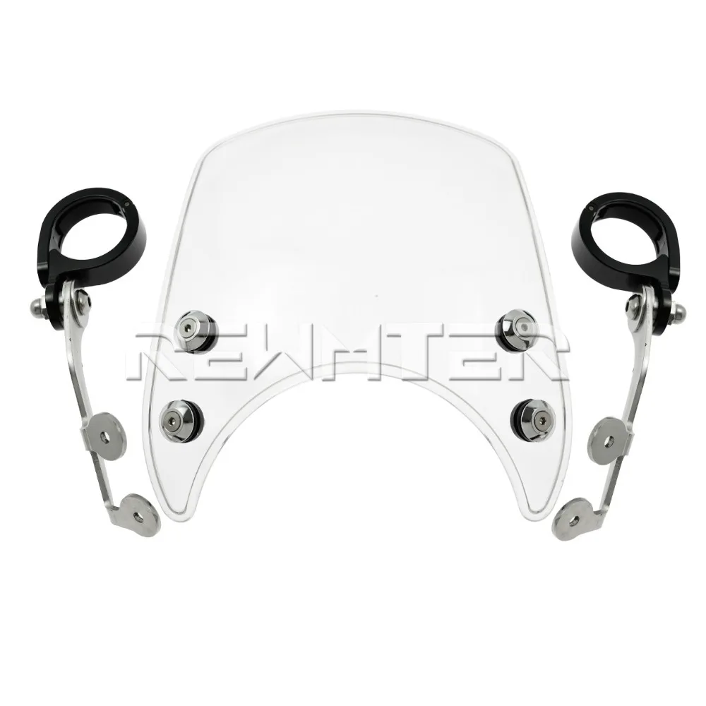 Motorcycle Adjustable Windscreen Custom Compact Sport Wind Deflector Windshield 39-41mm For Harley Sportster XL883 XL1200 04-22