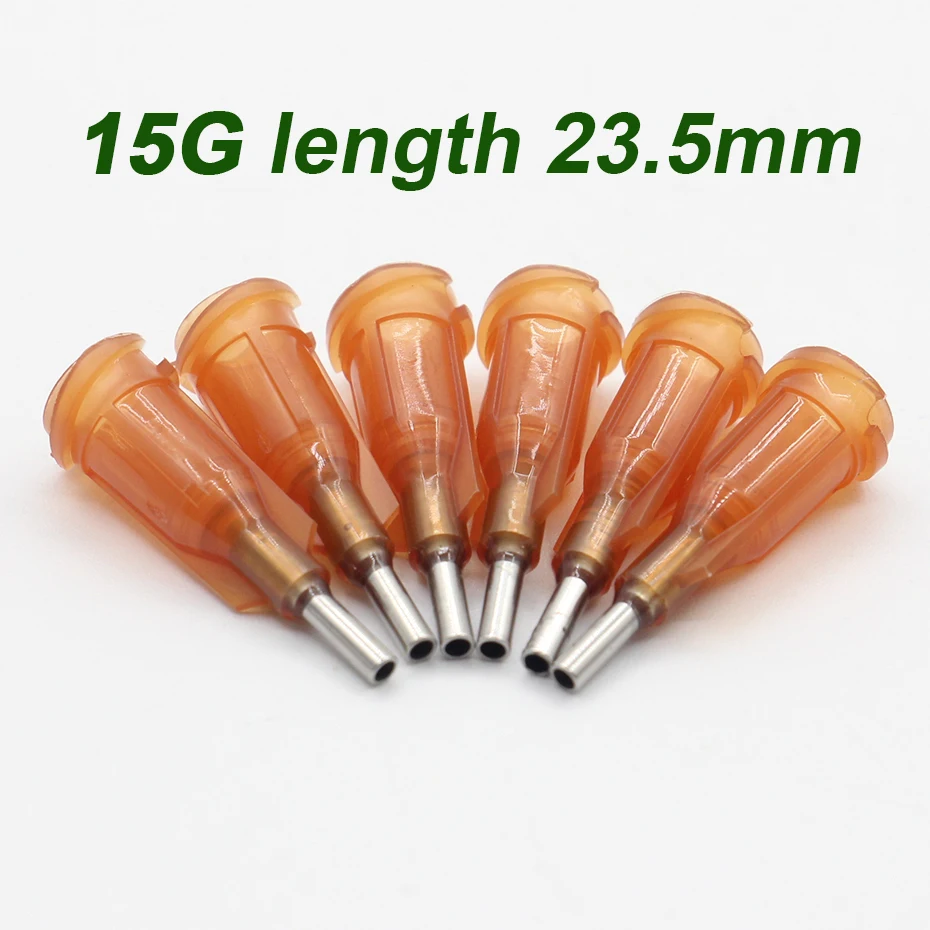 100Pcs length 23.5mm Precision passivated S.S. Dispense Tip with PP Safetylok hub, 0.5