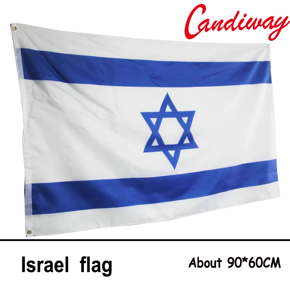 Candiway 90 x 60cm Israel National Flag Jewish Star Magen David Israeli Country Banner NN003