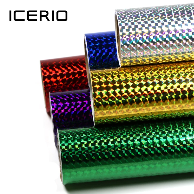 ICERIO 1 roll Lure Building Jig Squid Skin Holographic Adhesive Film Sticker Flash Tape Sabiki Bait Decal Fly Tying Material