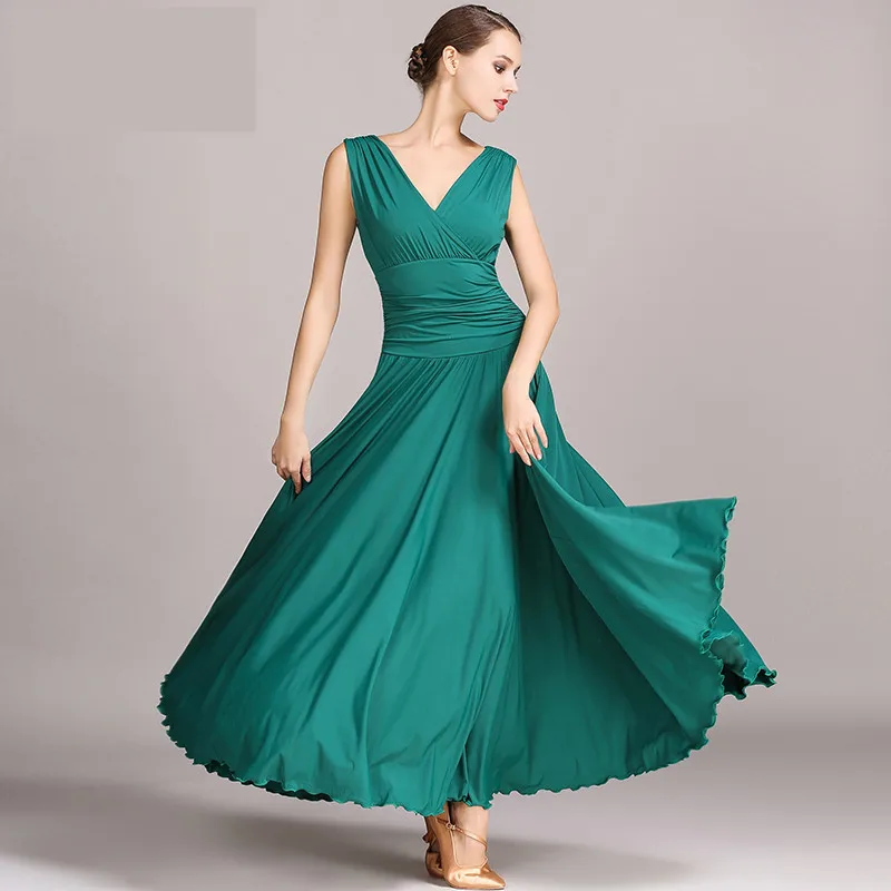 Newest style Ballroom Dance Skirts Women Waltz Tutu Long Skirt Flamenco Dancing Costumes Practice Wear Modern Dance Clothing