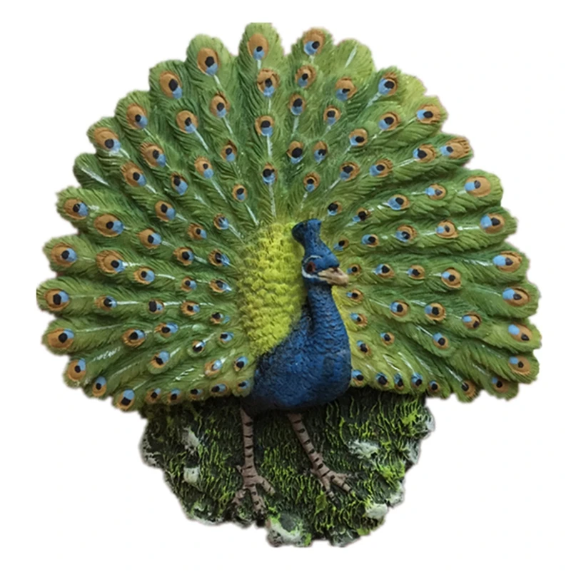 

Handmade Painted Peacock Opening 3D Fridge Magnets Tourism Souvenirs Refrigerator Magnetic Stickers Gift