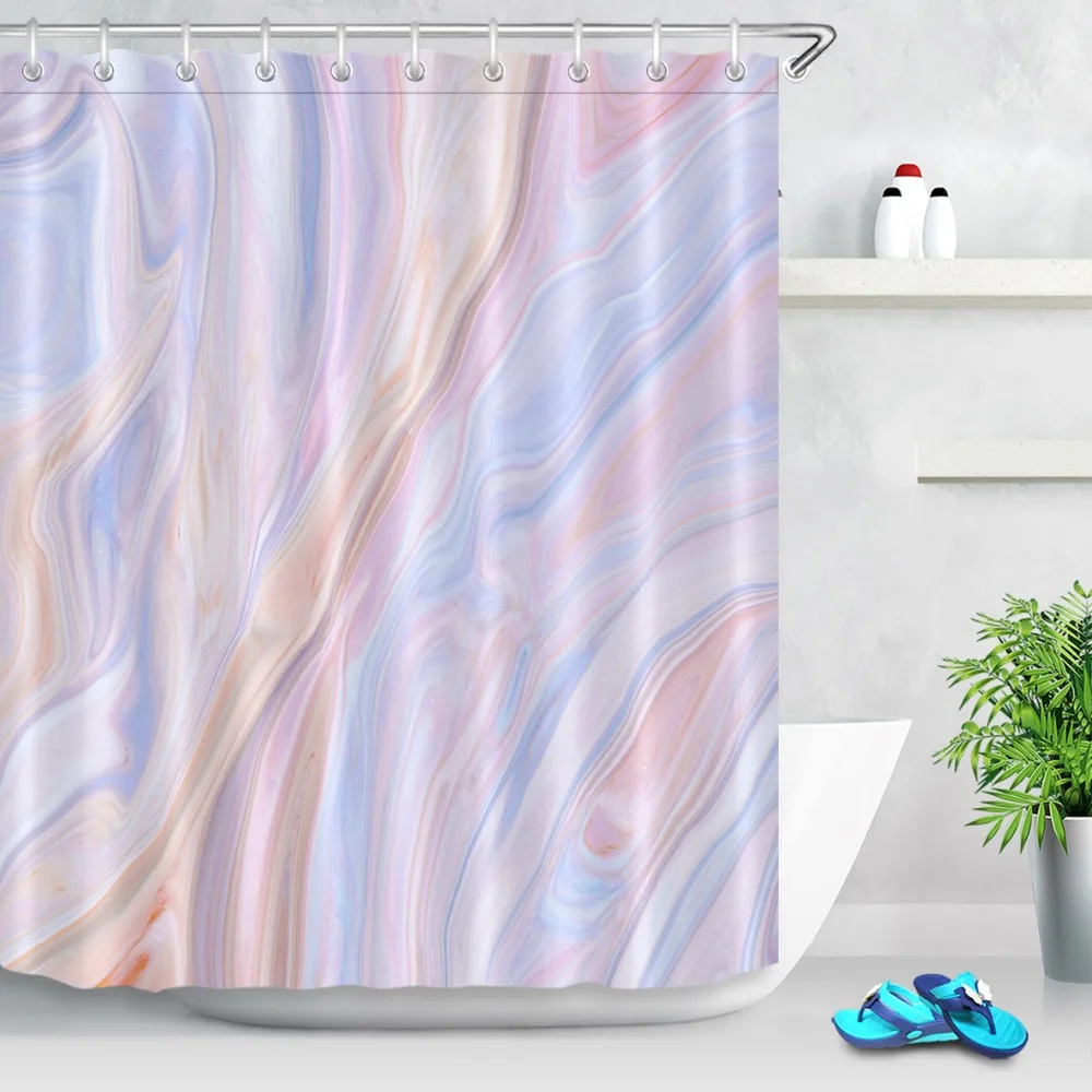 72'' Abstract Watercolor Marble Texture Stone Shower Curtains Waterproof Polyester Bathroom Curtain Fabric for Bathtub Decor