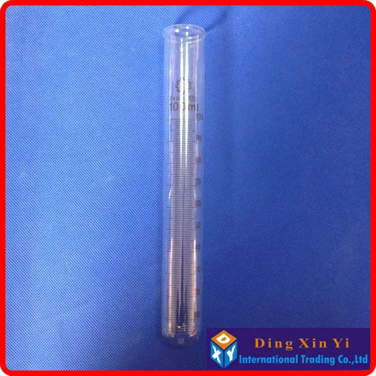 (10pieces/lot) lab tools 100ml glass test tube,test tube with graduation