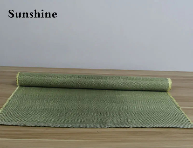 185gsm Yellow  Plain Carbon Aramid Fiber Hybrid Fabric