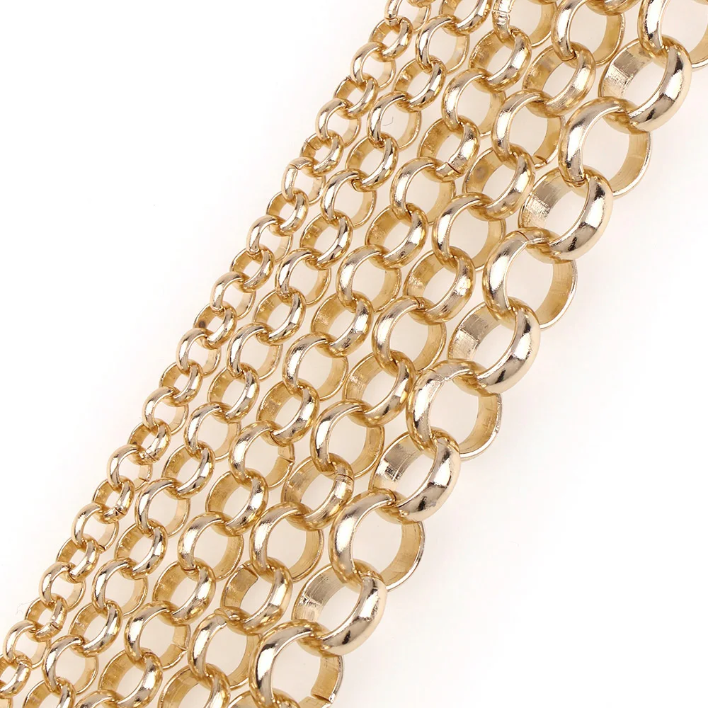 5 6 7 8 10mm Link Opened Aluminum Rolo Chains Loop Link Metal For Accessories Bracelet Necklace Cable  Diy Jewelry Findings