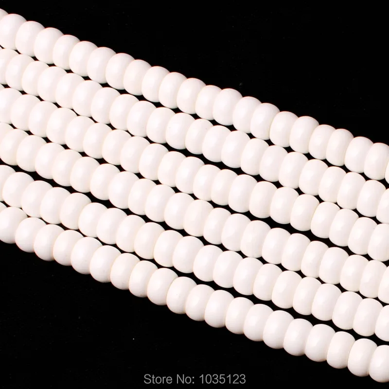 4x7mm Natural Rondelle Shape White Shell DIY Loose Beads Strand 15