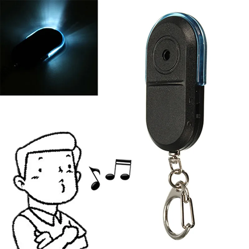 LED Whistle Key Finder Flashing Beeping Sound Control Alarm Anti-Lost Key Locator Finder Tracker With Key Ring In Stock