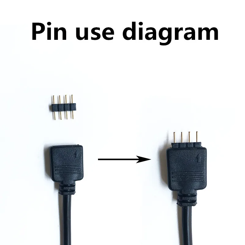 RGB light wire pin three-pin four-pin double male lamp with 3p/4P connector AURA 3pin/4pin pin header