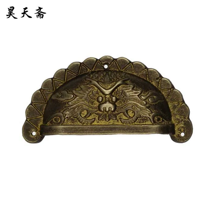 [Haotian vegetarian] antique copper handle / copper engraving / Chinese decoration accessories HTD-013