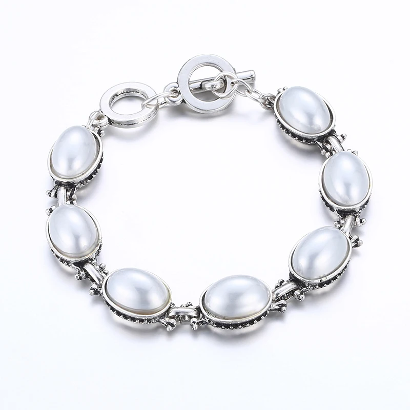 Natural White Shells Pearl Bracelets Bangles For Women Geometric Adjustable Bracelet Femme Accessories Boho Jewelry Party Gift