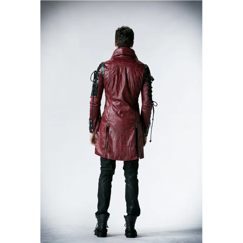 Punk Rave Gothic Man-made Leather Rock studded Cotton Jacket Coat Streampunk HoodieLot S-3XL Y349