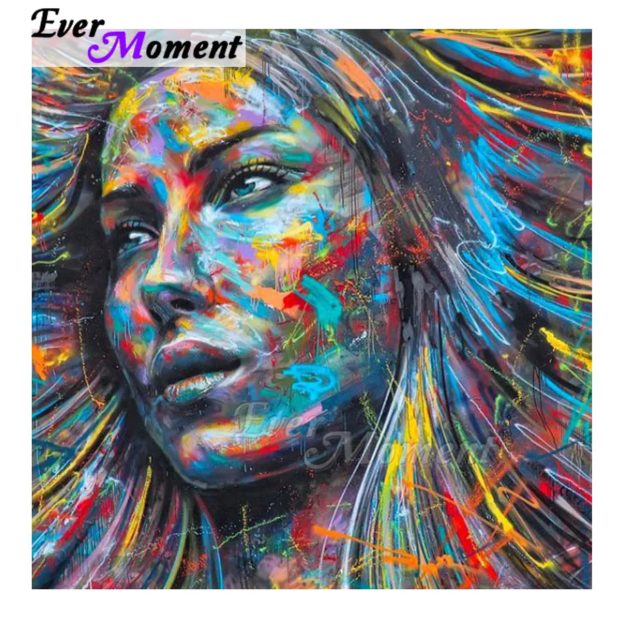 Ever Moment Diamond Painting Mosaic Full Square Round Drill Woman Cross Stitch Picture Of Rhinestone Diamond Embroidery ASF1501