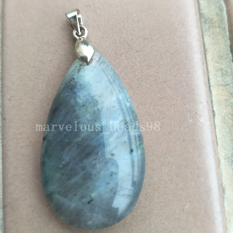 Carnelian Opal Goldstone Blue Sand Labradorite Tiger\'s Eye Crystal Water Drop Women Men Pendant Bead PC5403