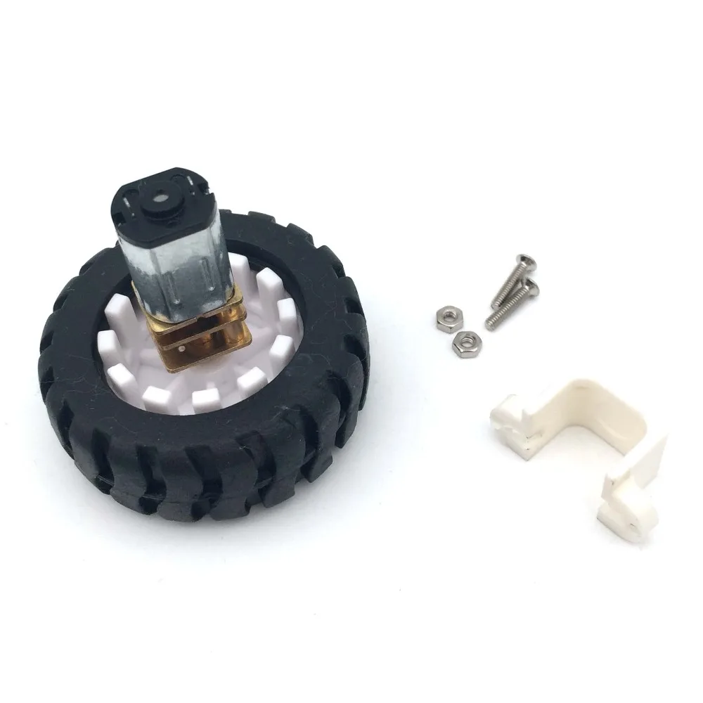 DC 3V 6V 12V Encoder Motor Gear N20 Electric Micro Gear Motor with 43MM Wheel Screws Mounting Bracket Coupling Kit