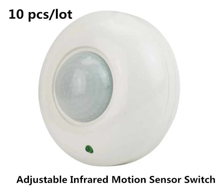 

10pcs/lot 110V-240V Adjustable Body Infrared Motion Sensor Switch Movement Ceiling Infrared Sensor Detector Light Bulb Switch