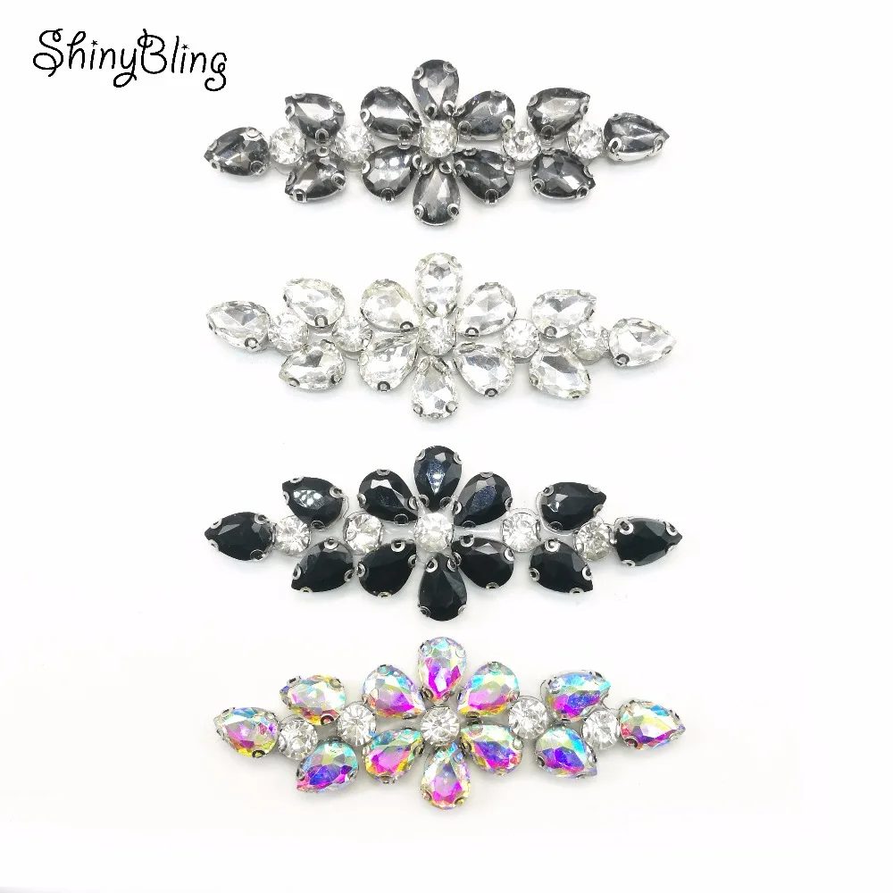 Rhinestone Iron On Patch Motif Applique DIY Crystals Patch Rhinestone Hotfix Applique Strass Sewing Appliques For Clothes Shoes