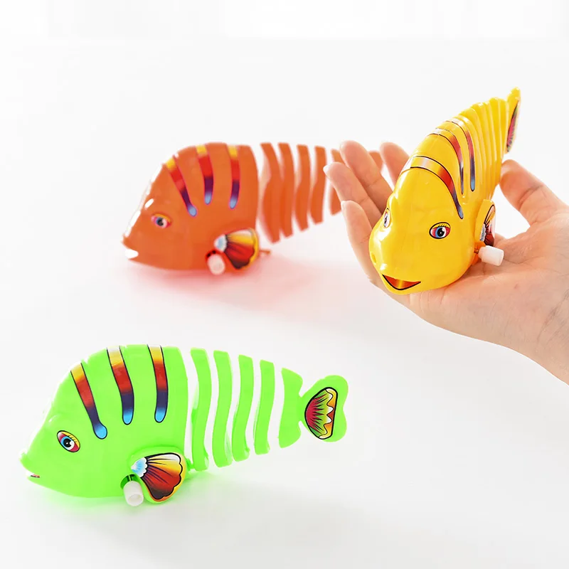 New Wind Up Toys Colorful Fish Chain Clockwork Toys Children Toys Clockwork Baby Fish Tail