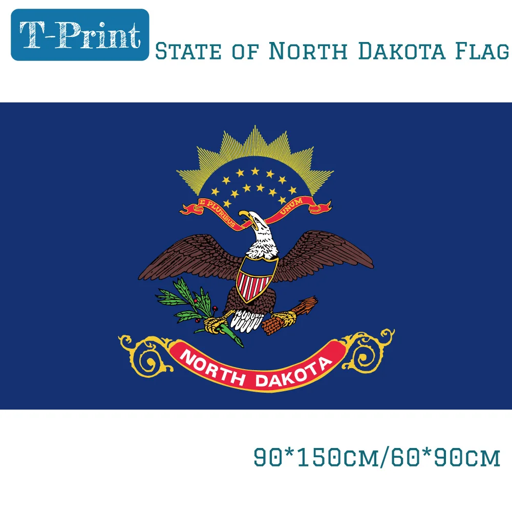 State of North Dakota Flag USA 3x5FT 90*150cm 60*90cm Large Polyester Printing Banners with Brass Grommets