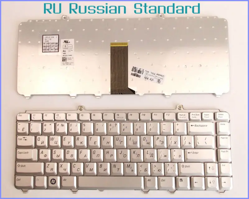 Russian RU Version Keyboard For Dell PP14L PP22L PP25L PP26L PP28L PP29L PP41L A071 Laptop Silver