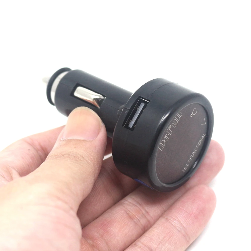 Imagem -06 - Carregador Usb Digital para Carro Voltímetro e Medidor de Temperatura de Bateria de 12v e 24v