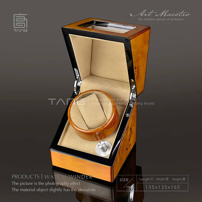 Tang Wood Watch Winders With Decorative Pattern Fashion Mechanical Self Watch Winder New Watch Storage Case W0112