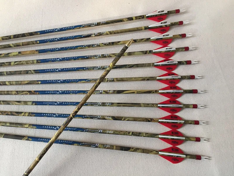 12pcs Camo carbon arrow  spine340 ID6.2mm 2