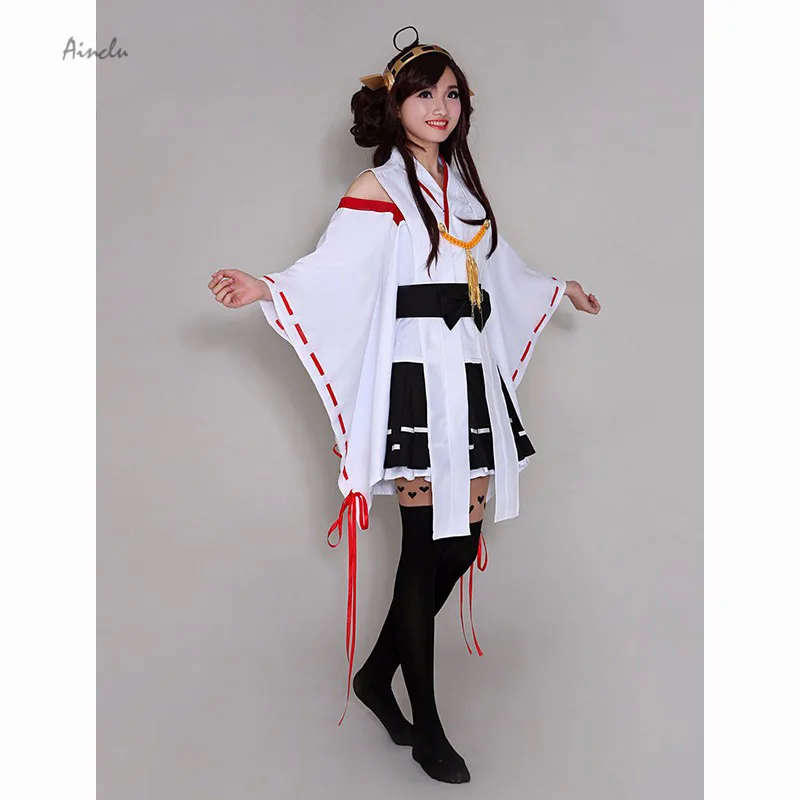 Ainclu Customize Free Shipping Dress New Fashion Kantai Collection Top Shimakaze Plaid Cosplay Costume Dress For Adult