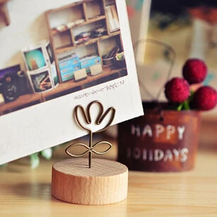 Office Organizer Logs Wire Photo Display Stand Creative Business Card Holder 5 Pieces/Lot Cute Picture Memo Clip