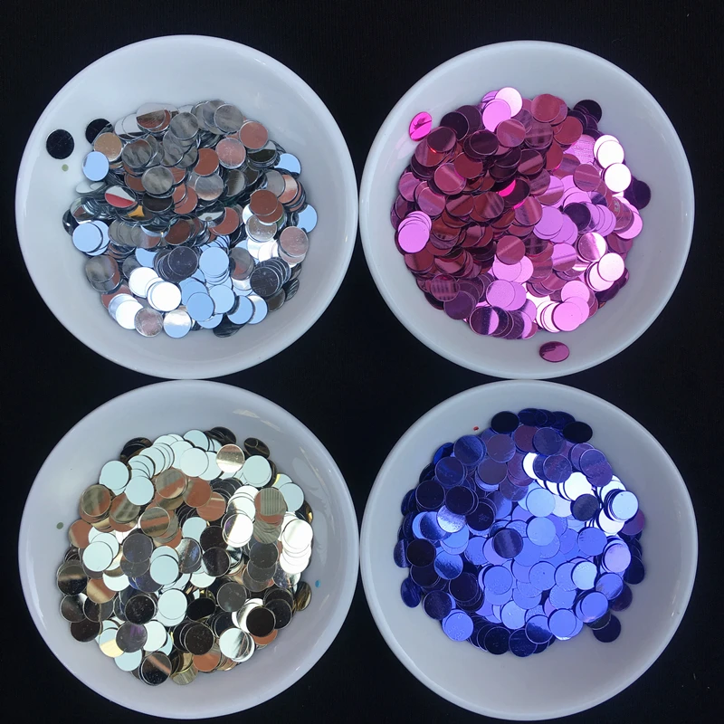 New Hot 10g/Pack 3mm And 6mm Flat Dot Shape Loose Sequins Paillettes for Nail Beauty,Bags Decoration,CRYSTAL SOIL Material