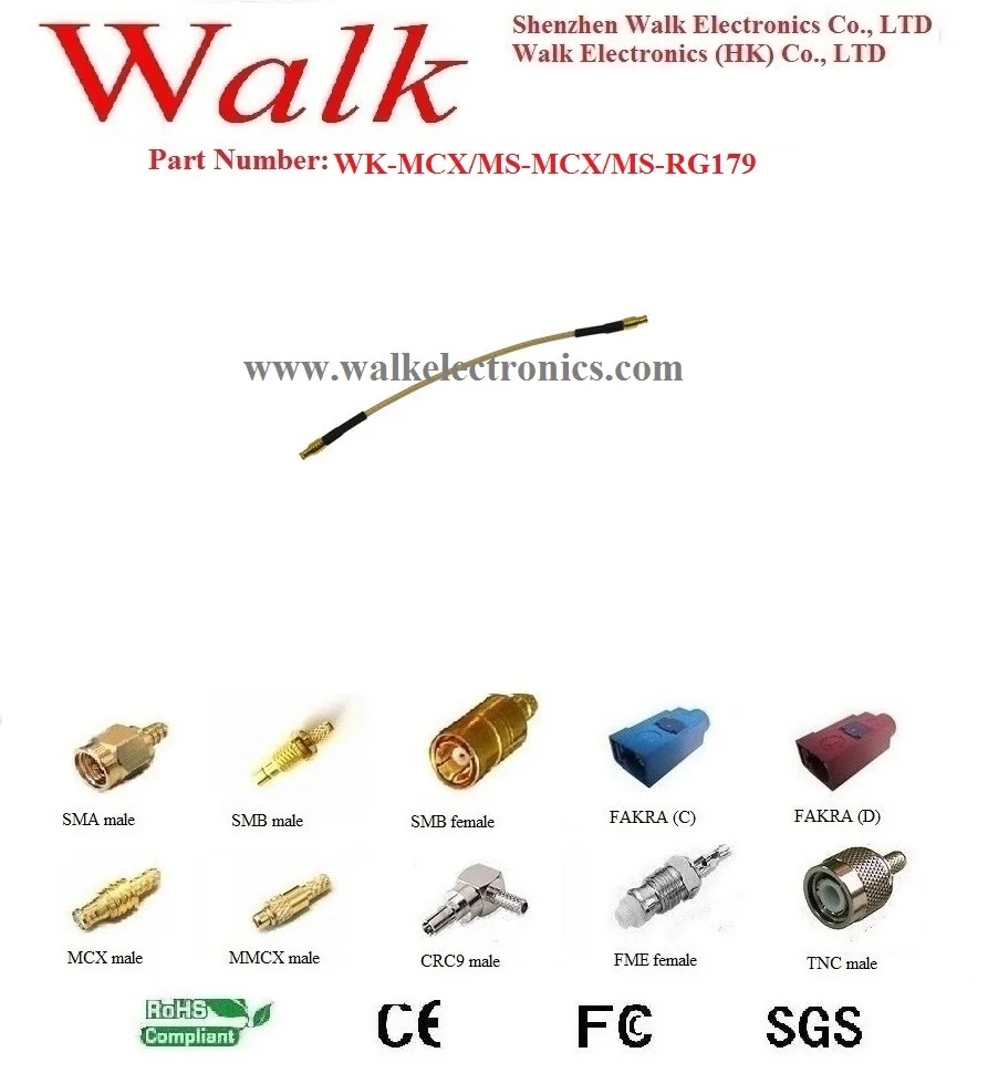 

MCX male MCX male rg179 cable, MCX male straight rg179 cable, mcx connector cable assembly