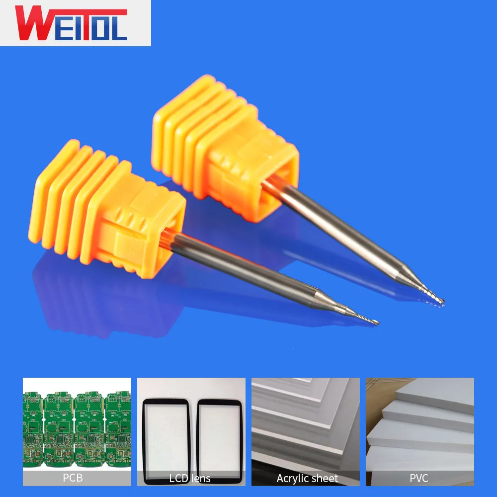 WeiTol 1 قطعة 5A 1/8 بوصة عرقوب صعودا/أسفل قطع نهاية مطحنة أسفل قطع اليسار/اليد اليمنى دوامة بت كربيد CNC راوتر بت