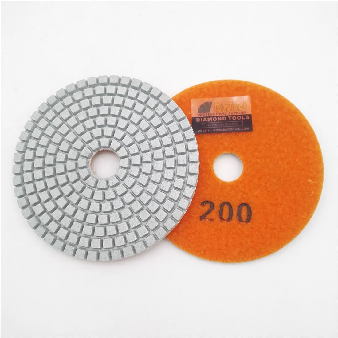Imagem -02 - Shdiatool 10 Pcs 100 Milímetros Grit 200 Professional Branco Diamante Molhado Almofadas de Polimento de Resina Bond Lixar Discos Disco de Polimento de Pedra