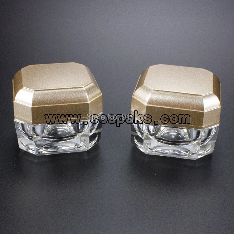 

1000pcs JA106 gold color 10ml lipbalm container , 10ml clear empty nail polish bottles with gold lid , 10ml nail art pot